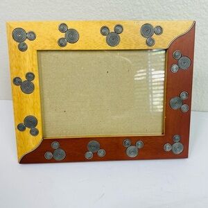 Disney Parks Mickey Mouse Icon Wood Photo Frame 4” x 6”